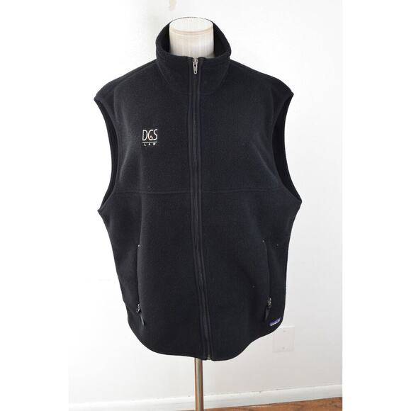 Patagonia Men's Vintage Synchilla Fleece Vest Size XL Full Zip Company Logo - Picture 1 of 6